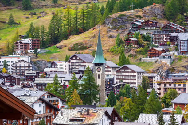 istock Zermatt, Switzerland aerial view, autumn 1186515729