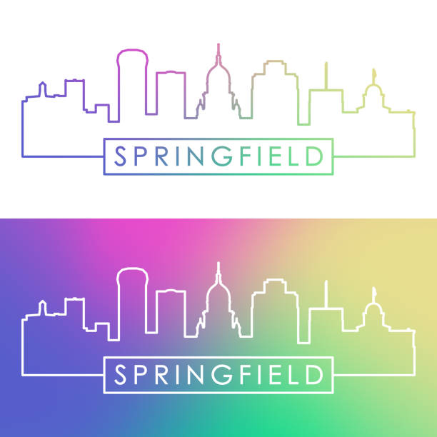 Springfield skyline. Colorful linear style. Editable vector file. Springfield skyline. Colorful linear style. Editable vector file. springfield illinois skyline stock illustrations