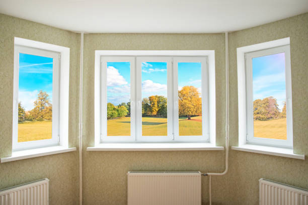 istock View through a modern PVC window onto beautiful autumn landscape 1186523745