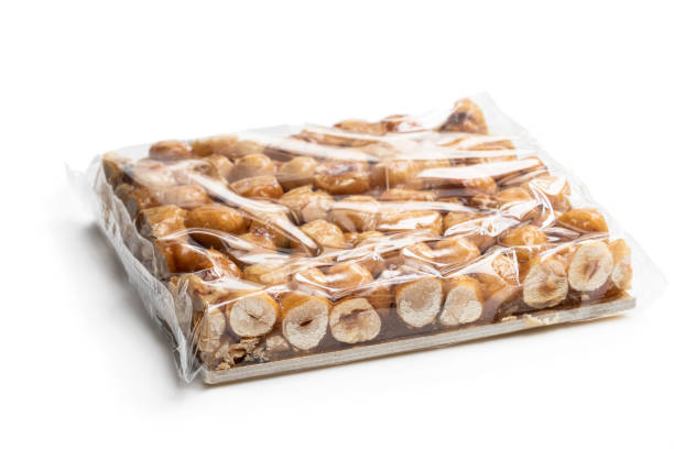 istock Pack of Italian hazelnut brittle isolated on white 1186523831
