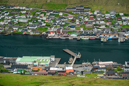 Klaksvik and harbor view, in Bordoy Island, Faroe Islands