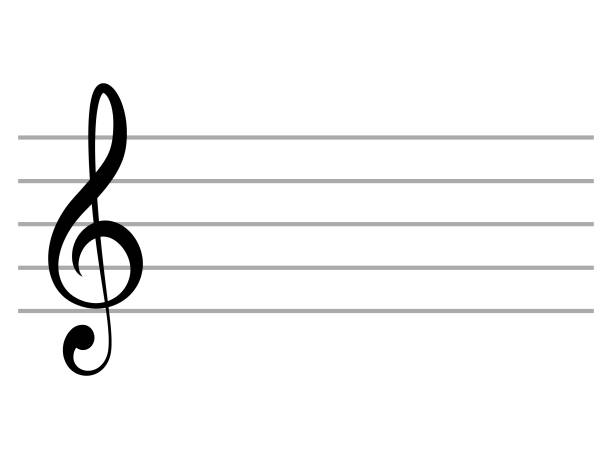 ilustrações de stock, clip art, desenhos animados e ícones de black music ledger lines with treble clef - musical staff musical note music musical symbol