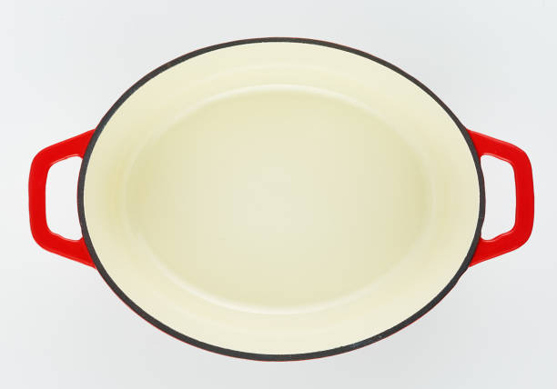 istock empty cast iron frying pan on white background, top view, copy space 1186532325
