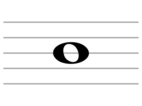 vector illustration of Black music whole note on ledger lines