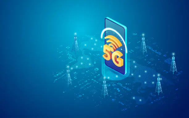 Vector illustration of 5G Mobile