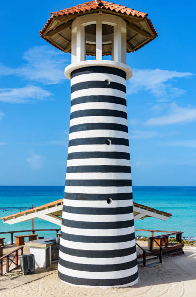 istock striped lighthouse on the caribbean 1186533525