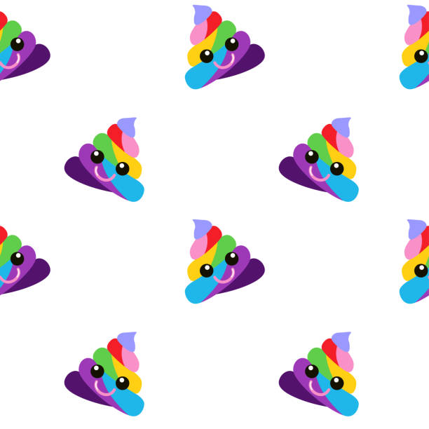 Shit Unicorn seamless Shit Unicorn seamless vector background. Magic turd ornament. Rainbow fable poop crazy shit stock illustrations