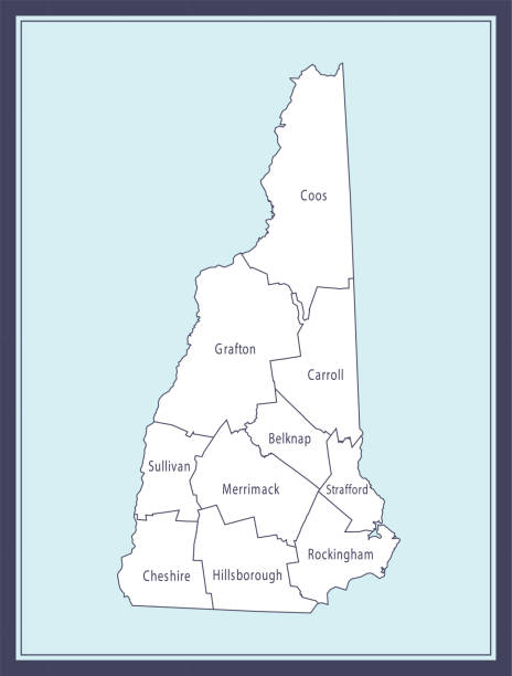 New Hampshire county map downloadable Printable counties map of New Hampshire state of United States of America. The map is accurately prepared by a map expert. nashua new hampshire stock illustrations