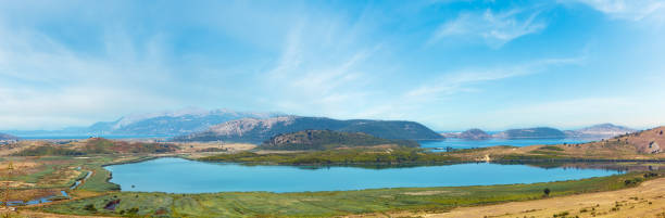 istock Salt Butrint lake panorama, Albania. 1186549711