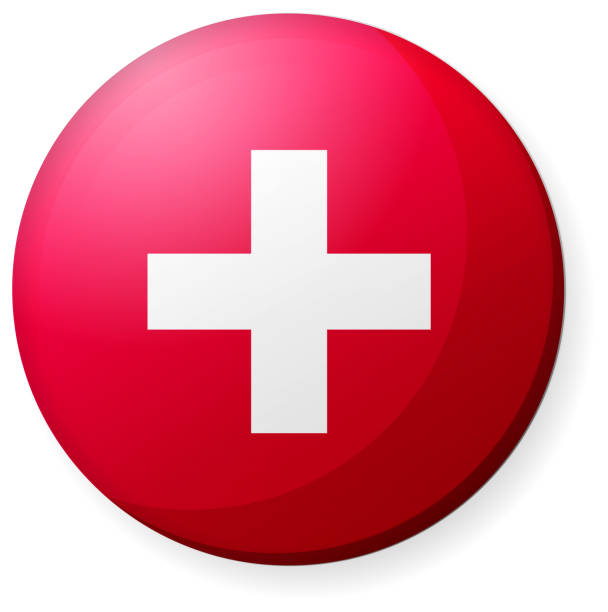 istock Circular country flag icon illustration ( button badge ) / Switzerland 1186551169