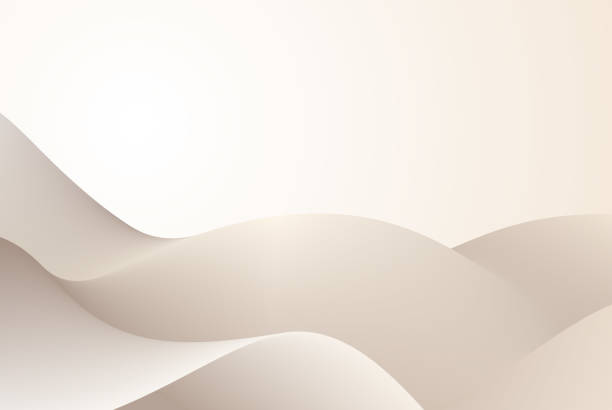 Fluent motion A simple modern abstract design. A beautiful, soft, off white element twisting and flowing on a beige background. EPS10 vector illustration, global colors. 3d background stock illustrations