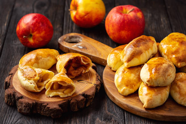 istock Homemade apple pies, russian style pastry. 1186556414