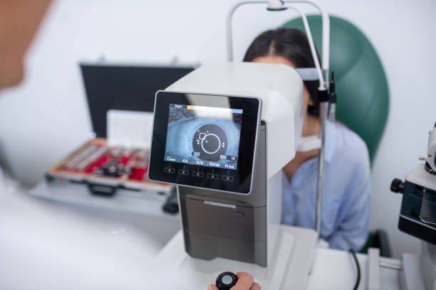 istock Close up of ophthalmologist using modern equipment while examining patient 1186562770