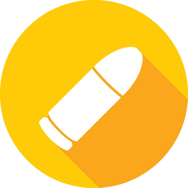 sylwetka ikony kuli - nabój stock illustrations