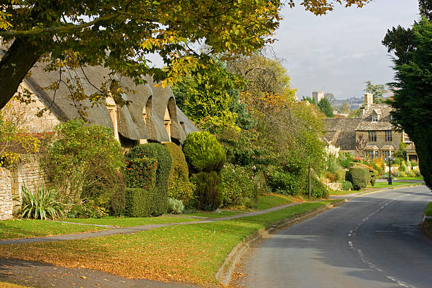 Cotswolds Village Scene, England stock photo