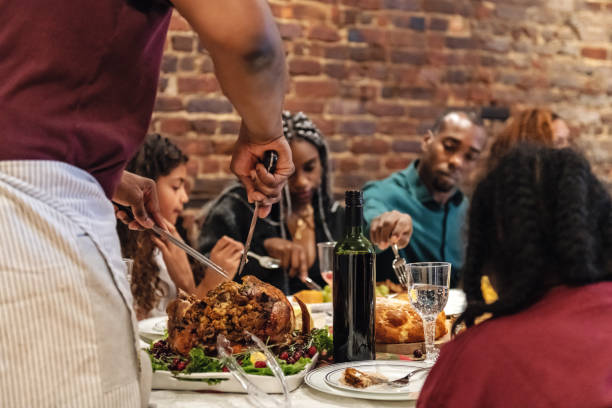 istock Multi-generation ethnic family having Thanksgiving dinner 1186570642