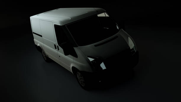 istock 3d rendered illustration of a white delivery van 1186574558