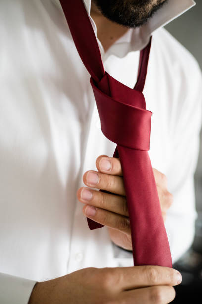 Stylish groom preparing for his wedding