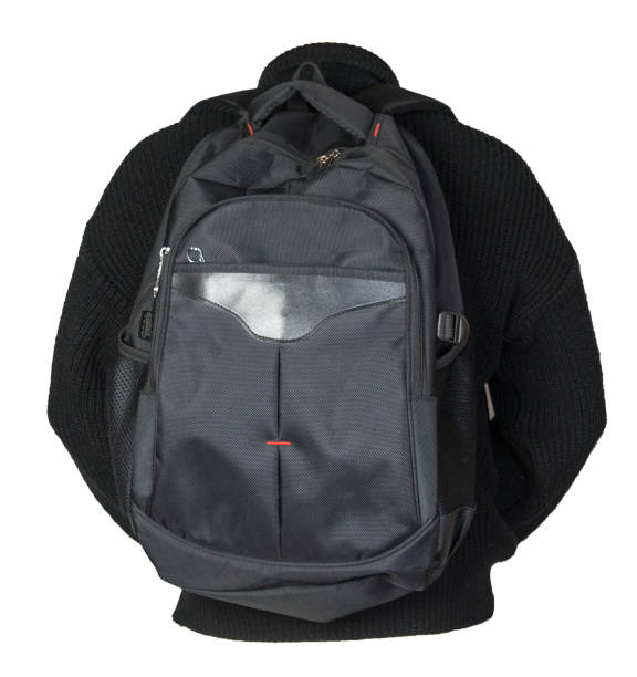 istock black backpack dressed in a knitted sweater isolated on white background 1186578086