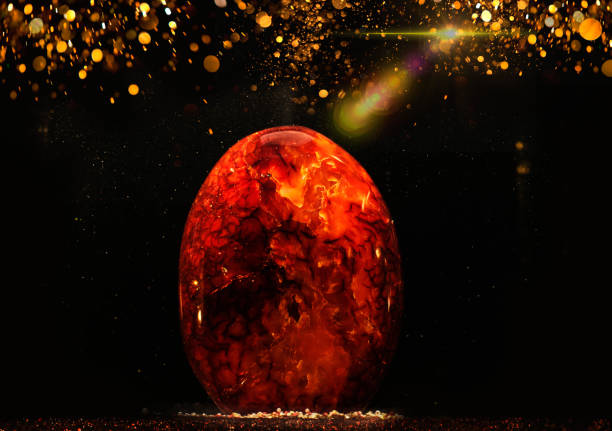 Beautiful carnelian stone with golden dust floating around