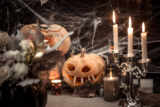 istock Halloween, decor elements and attributes of the holiday. 1186581128