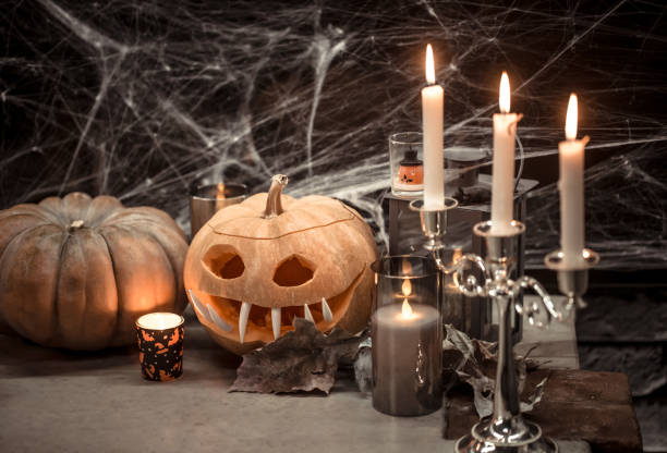 istock Halloween, decor elements and attributes of the holiday. 1186581129
