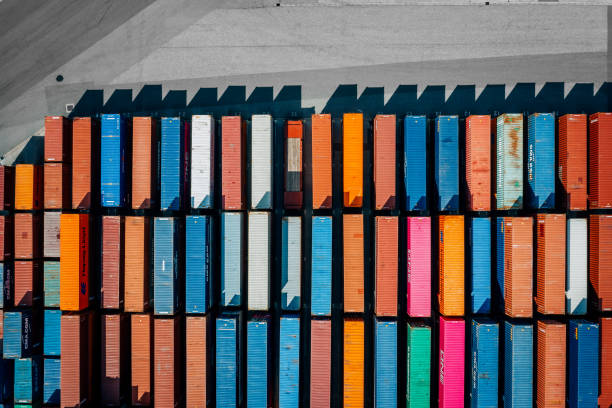 Aerial view of a Container harbour