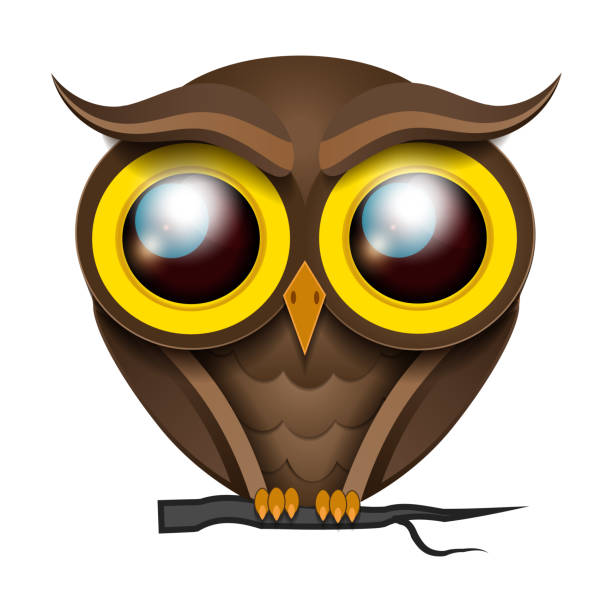 istock Illustration Cartoon Owl On A Tree Branch 1186585696