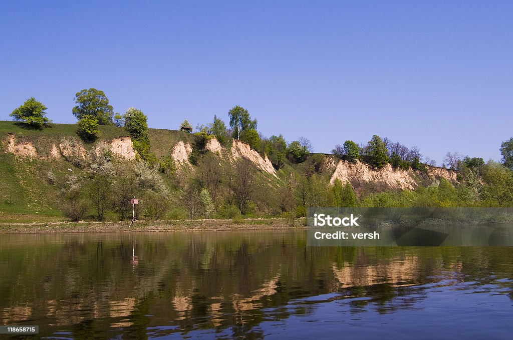 high river bank  Blue Stock Photo