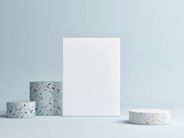 Mock up poster with abstract podium for product design,
