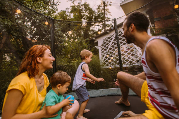 istock Family on a trampoline 1186595061