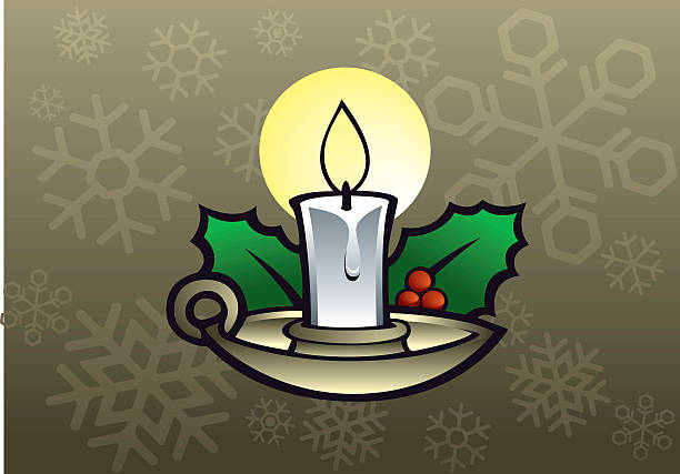 Holiday Candle vector art illustration