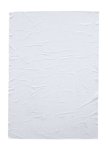 istock Blank white crumpled and creased paper poster texture isolated on white background 1186604207