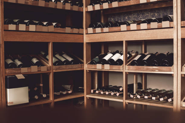 Sommelier Concept. Wine storage isolated no people stock photo