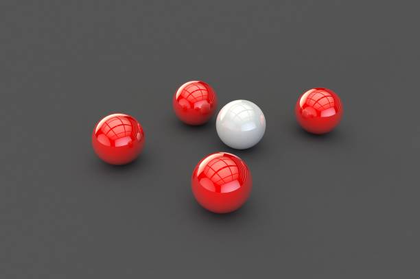 istock 3D illustration of glossy balls standing on a gray surface 1186626114