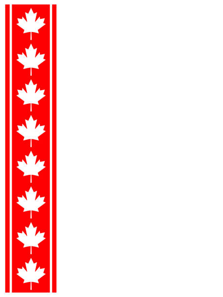 ilustraciones, imágenes clip art, dibujos animados e iconos de stock de bandera canadiense simbolismo cinta arce marco de hoja roja - canada canadian flag business canadian culture