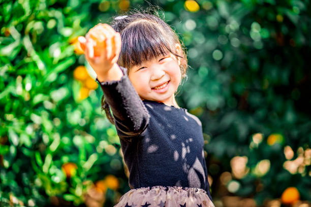 asian girl in old china town street in a sunny day in winter
