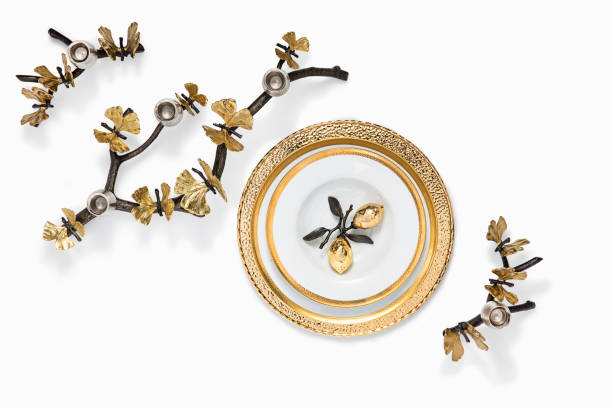Christmas Place settings, decorating supplies isolated on white background ( with clipping path)