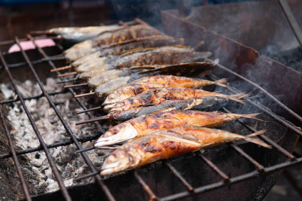 istock grilled fish on a charcoal grill 1186642954