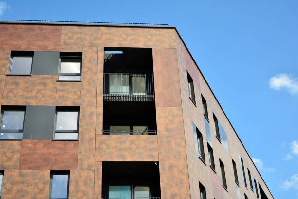 istock Modern apartment buildings on a sunny day with a blue sky. 1186651340