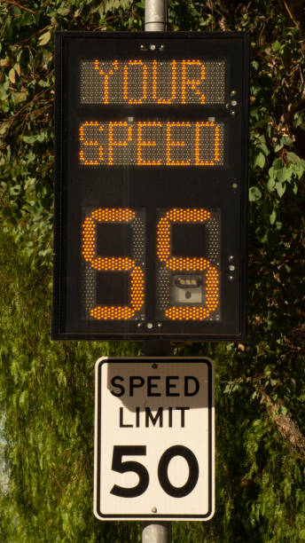 istock Speed aware/ radar speed sign 1186651716