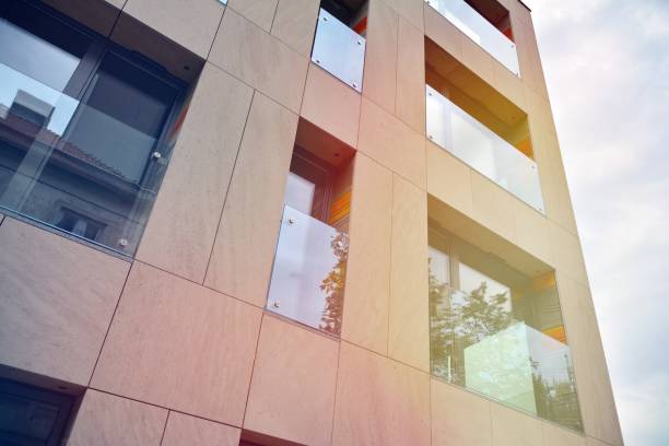 istock Modern apartment buildings on a sunny day with a blue sky. 1186653076