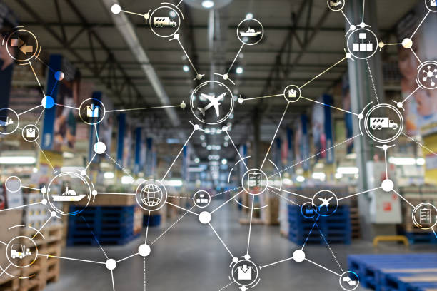 istock Global logistics network concept. Delivery Planning on virtual screen. 1186661600