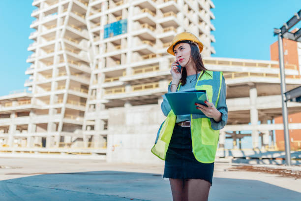 istock Beautiful caucasian female architect 1186662455