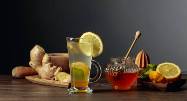 istock Ginger tea with lemon, mint and honey. 1186663701