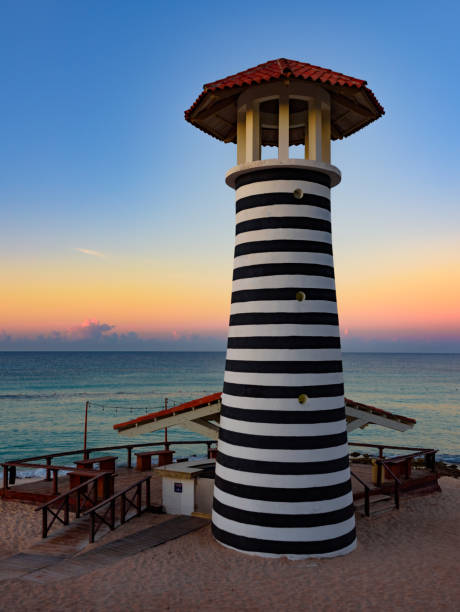 istock striped lighthouse on the caribbean 1186664530