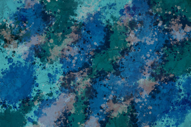 istock Multicolored background plastered wall in green-blue colors. 1186665029