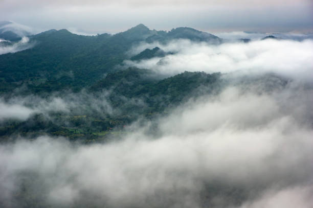 istock Mountain landscape with fog. 1186667311