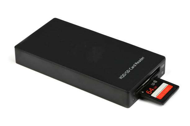 istock New data memory card and reader used in video photo products. 1186667400