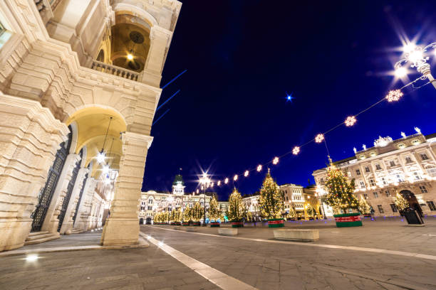 The square of Trieste during Christmas time